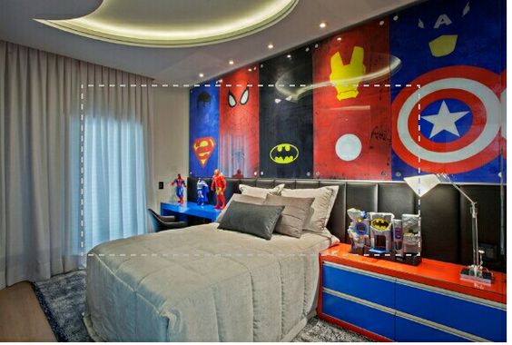 Habitaciones modernas de superheroes