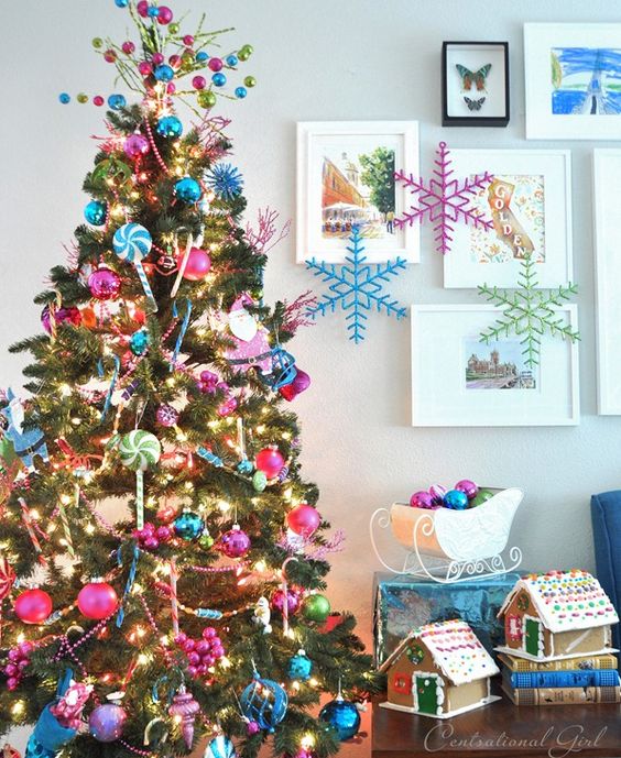 Como decorar un arbol de navidad 2018 colorido