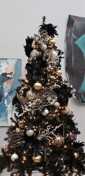 Decoracion arbol de navidad 2018 - pinos negros