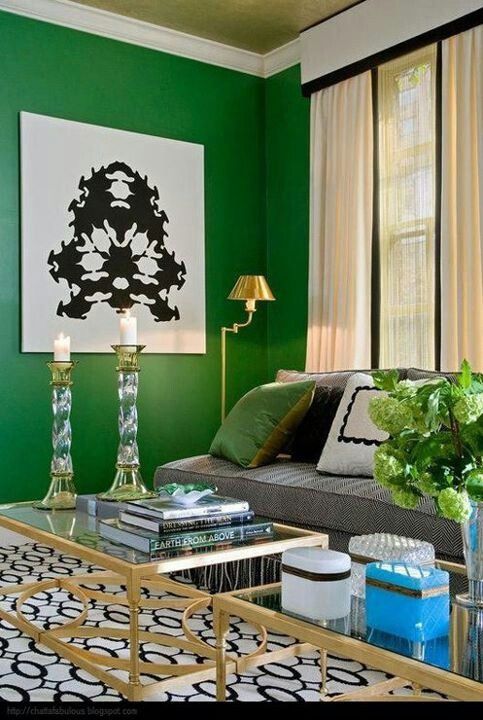 Interiores color verde arcadia o esmeralda