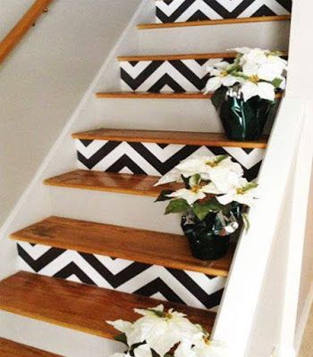 decoracion de escaleras con tapiz